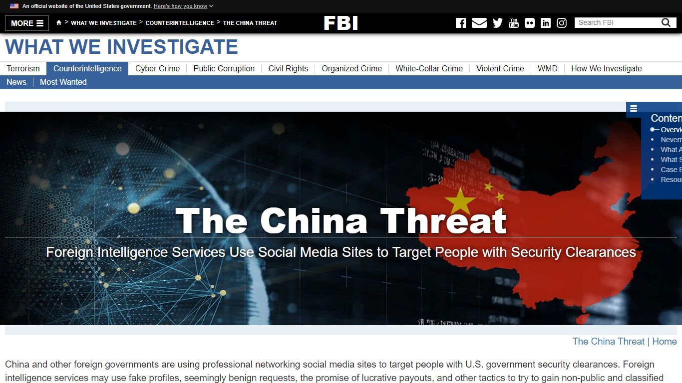 Clearance Holders Targeted on Social Media — FBI